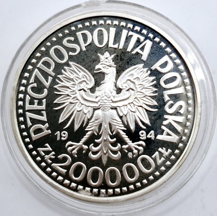 Moneta 100 000 zł Żołnierz polski na frontach II WŚ Monte Cassino 1994 awers