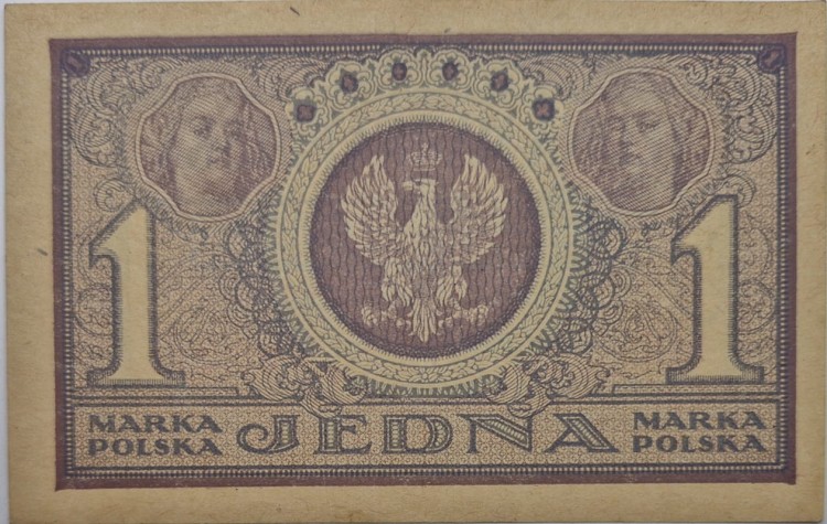 Banknot 1 marka polska V 1919 awers