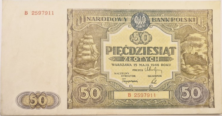 Banknot 50 zł 1946 awers
