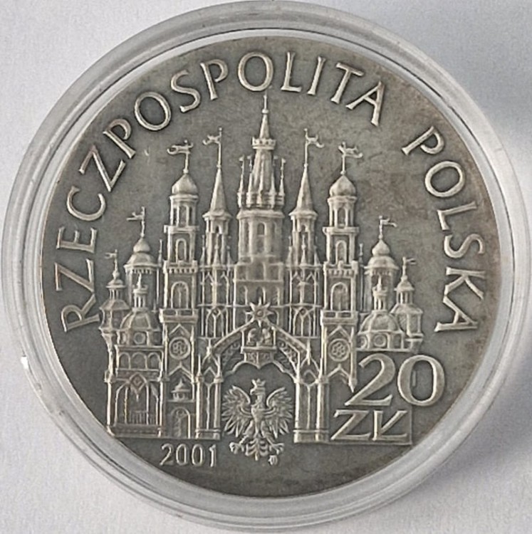 Moneta 20 zł Kolędnicy 2001 awers