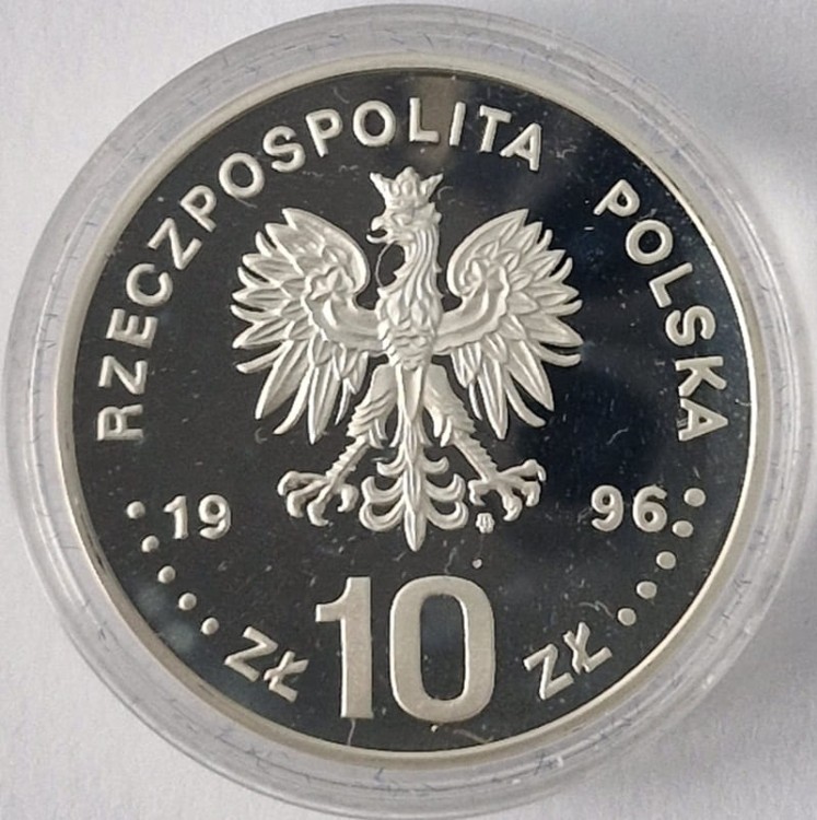 Moneta 10 zł 200-lecie powstania mazurka Dąbrowskiego 1996 awers