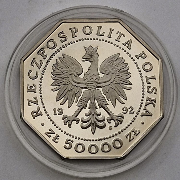 Moneta 50000 zł 200 lat orderu virtuti militari awers