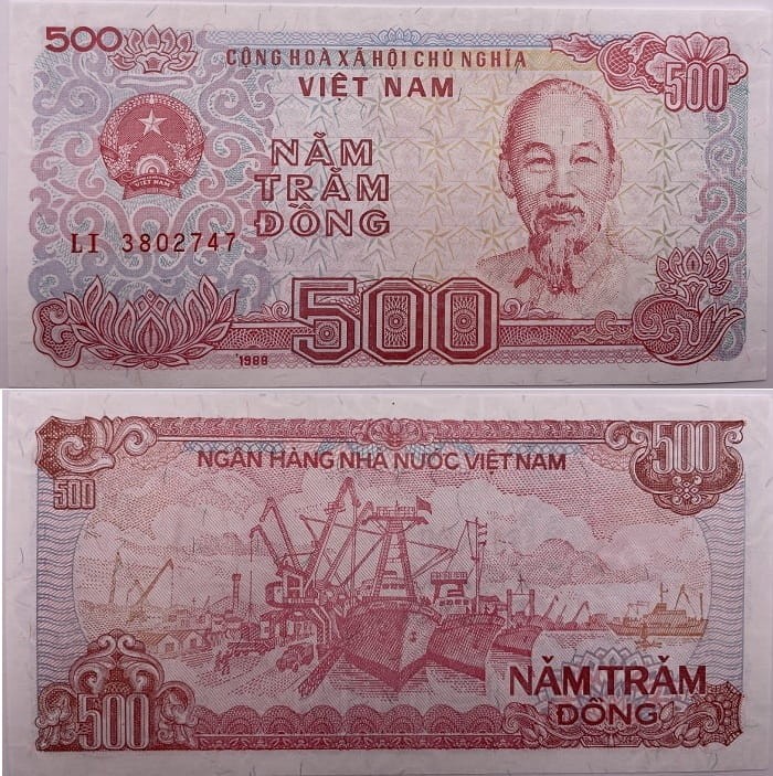 wietnam banknot 500 dong 1988