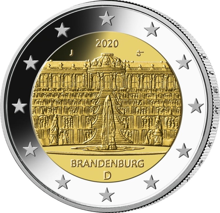 Moneta 2 euro 2020 Niemcy Brandenburgia rewers