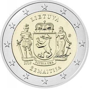 Moneta 2 euro 2019 Litwa Żmudź rewers