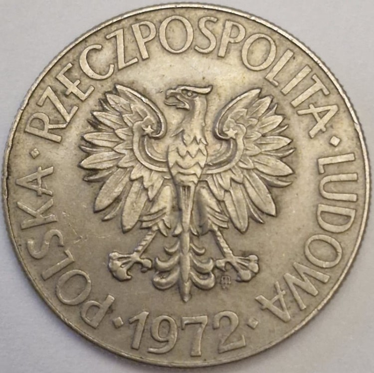 Moneta 10 zł Tadeusz Kościuszko 1972 stan 3 awers