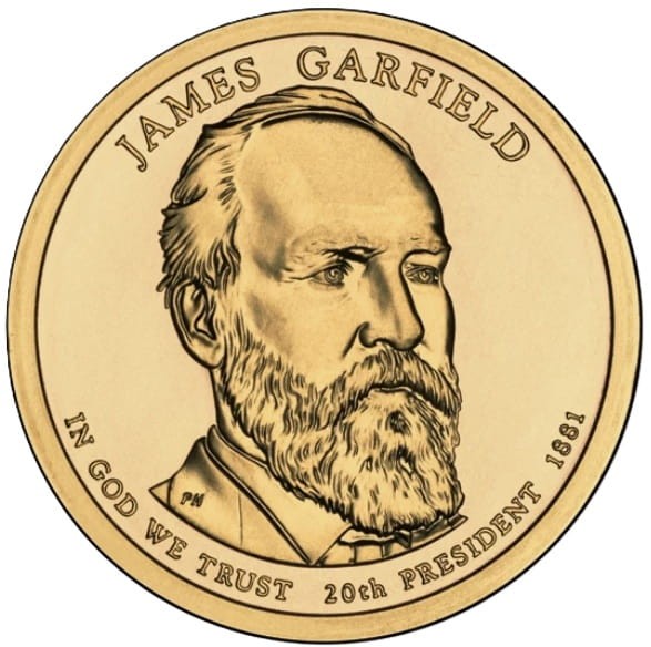 Moneta 1 dolar 2011 James Garfield rewers