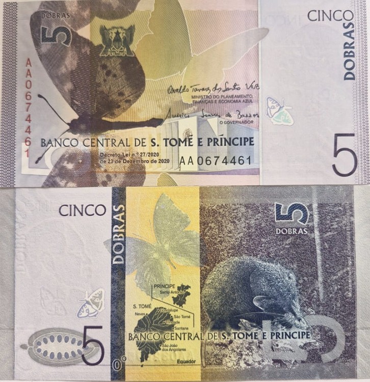 Wyspy Świętego Tomasza 5 dobras 2020 UNC