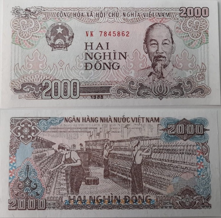 Banknot Wietnam 2000 dong 1988