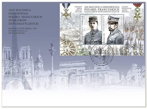 FDC 100 rocznica odnowienia stosunków Polsko-Francuskich 2019