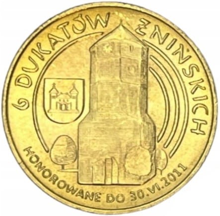 Moneta zastępcza 6 denarów Żnińskich 2010 awers