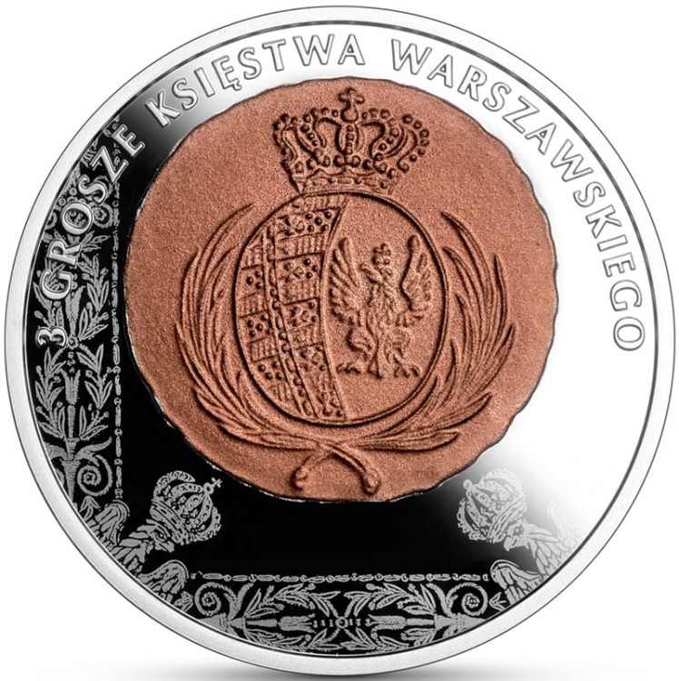 Moneta 20 zł 3 grosze Księstwa Warszawskiego rewers