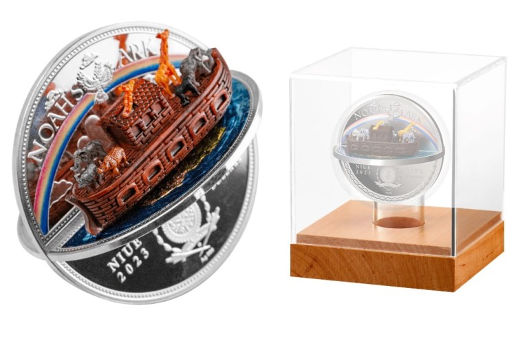 Moneta 5 dolarów Arka Noego 2023 awers