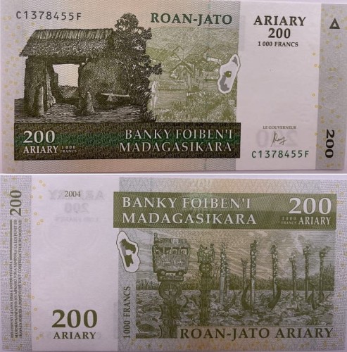 Madagaskar banknot 200 Ariary 2004