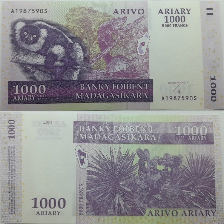 Madagaskar Banknot 1000 Ariary 2004