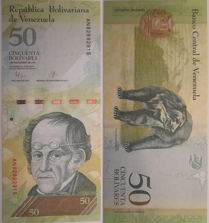 Wenezuela Banknot 50 Bolivares 2015
