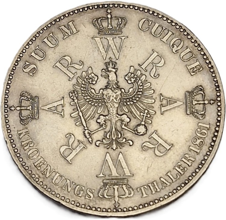 Moneta talar 1861 A Wilhelm II Koronacja awers