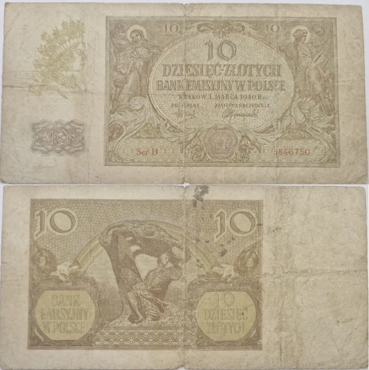 Banknot 10 zł 1940