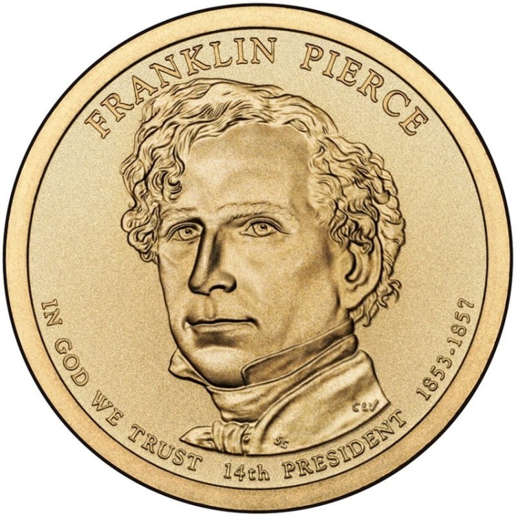 Moneta 1 dolar 2010 Franklin Pierce rewers