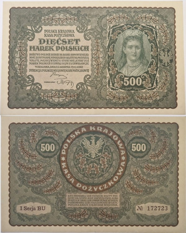 Banknot 500 marek 1919