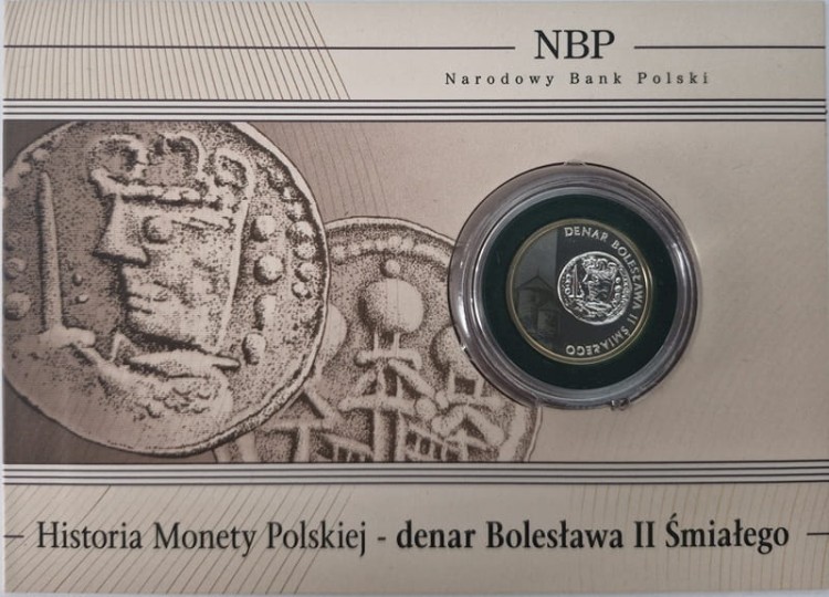 Moneta 5 zł Denar Bolesława Śmiałego 2013 rewers box