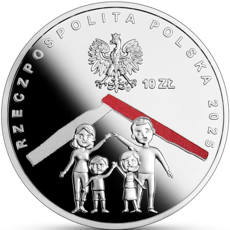 Moneta 10 zł W Polskę wierzę Pieśń Rota 2025 awers