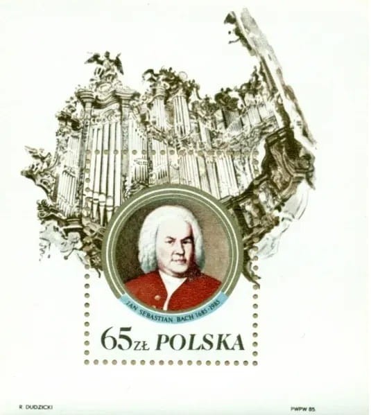 Znaczek 300 rocznica urodzin Jana Sebastiana Bacha 1985