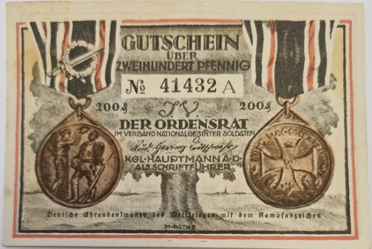 Banknot 200 pfennig 1922 Wolne Miasto Gdańsk awers