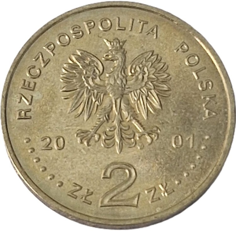 Moneta okolicznościowa 2 zł Szlak Bursztynowy 2001 awers