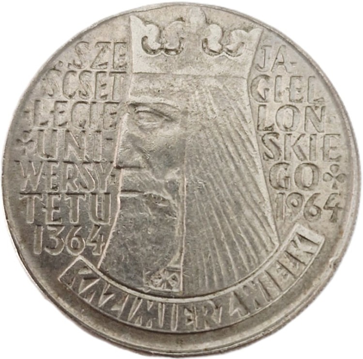 10 zł Kazimierz Wielki wklęsły 1964 rewers