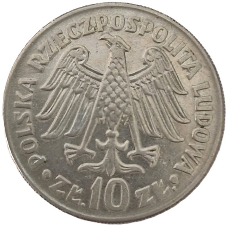 Moneta 10 zł Kazimierz Wielki wypukły 1964 awers