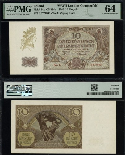 Banknot 10 zł 1940