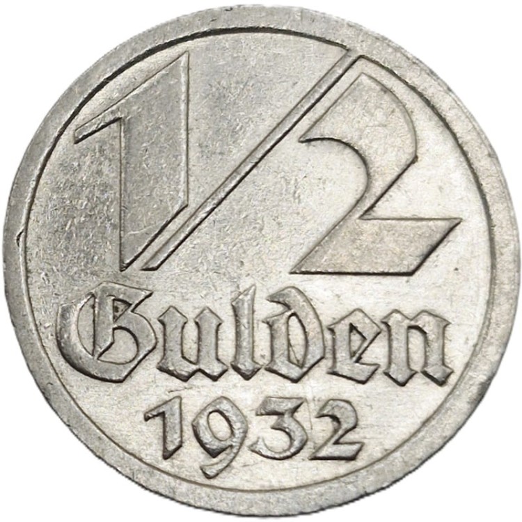 Moneta 1/2 guldena 1932  Wolne Miasto Gdańsk awers