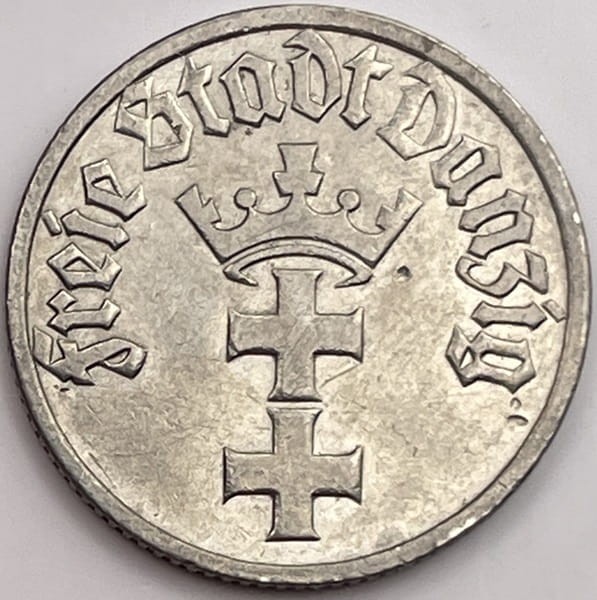 Moneta 1/2 guldena 1932 Wolne Miasto Gdańsk awers