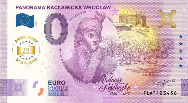 0 euro Wrocław Panorama Racławicka 2025 Anniversary awers