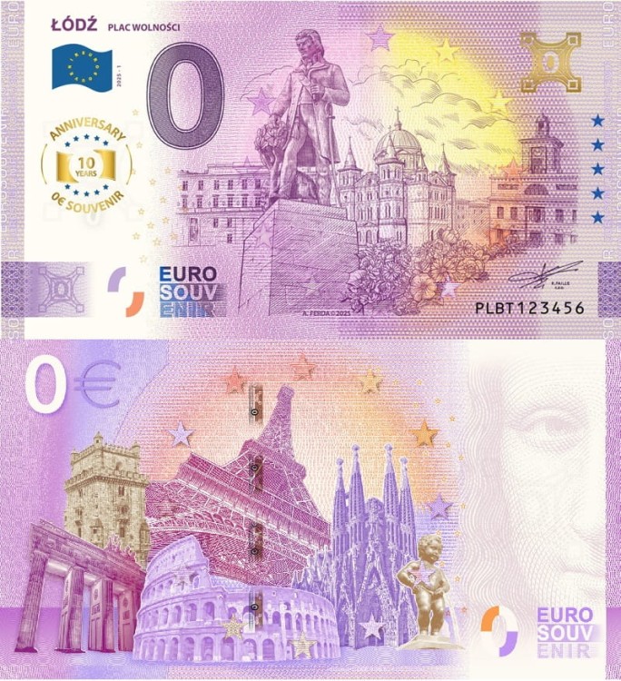 0 euro Łódź Plac wolności 2025 Anniversary