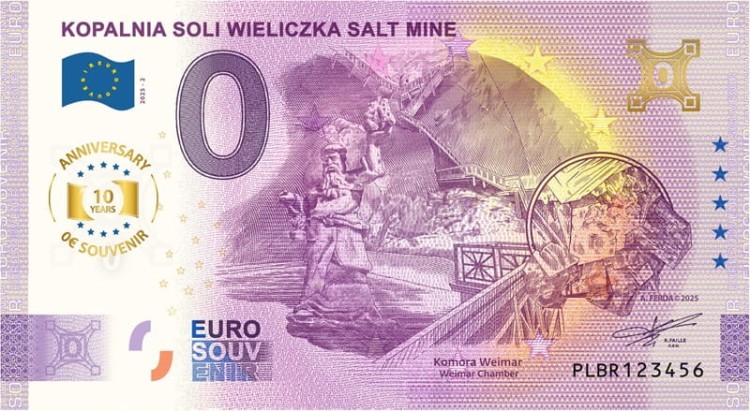 0 euro Kopalnia Soli Wieliczka 2025 Anniversary awers