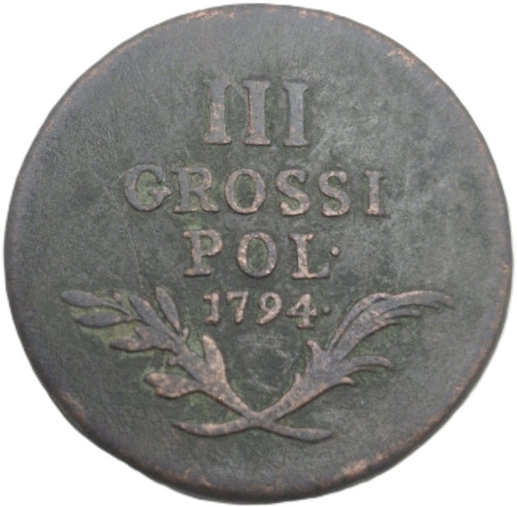 Moneta Trojak 1794 rewers