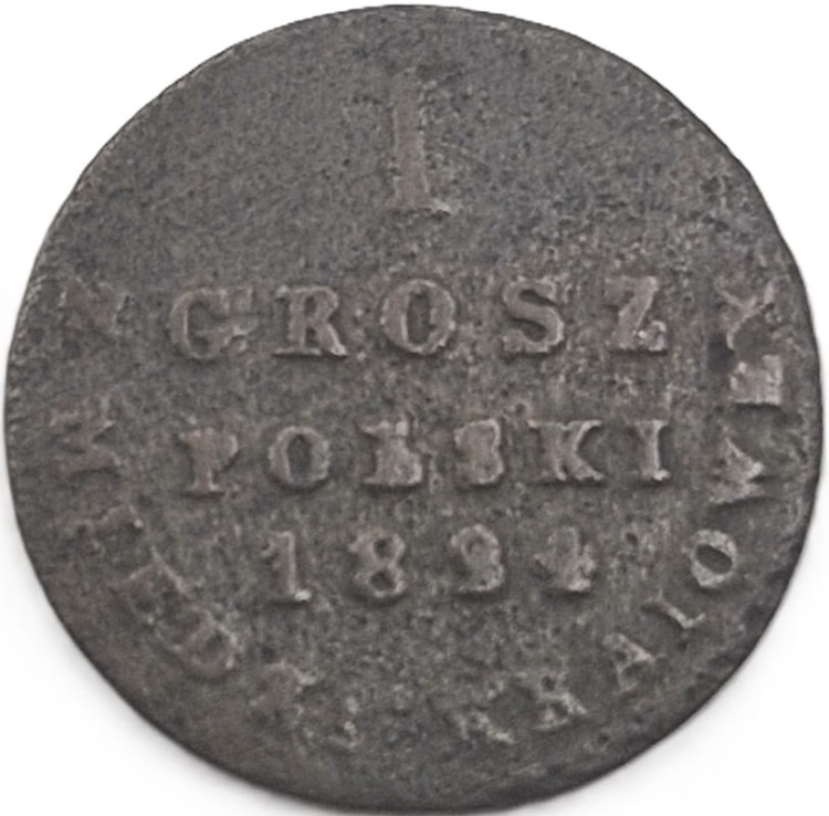 Moneta 1 grosze 1824 awers