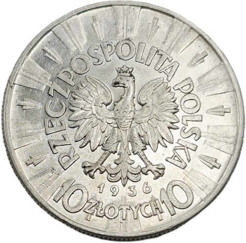 Moneta 10 złotych 1936 Józef Piłsudski awers