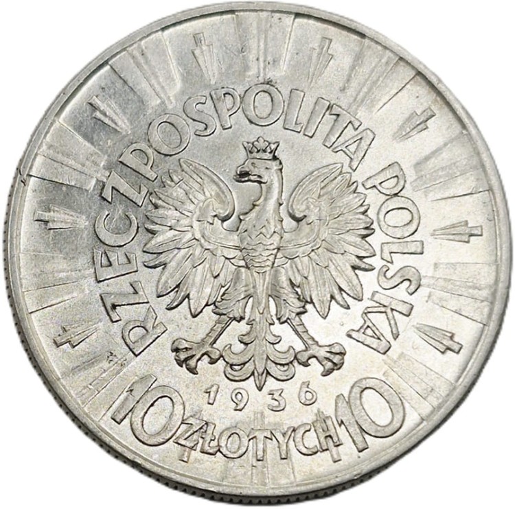 Moneta 10 złotych 1936 Józef Piłsudski awers