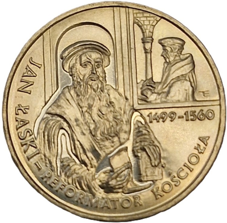 Moneta okolicznościowa 2 złote Jan Łaski 1999 rewers