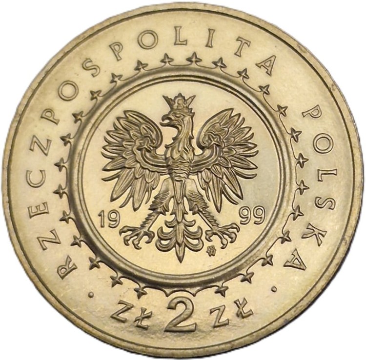 Moneta okolicznościowa 2 zł Pałac Potockich 1999 awers