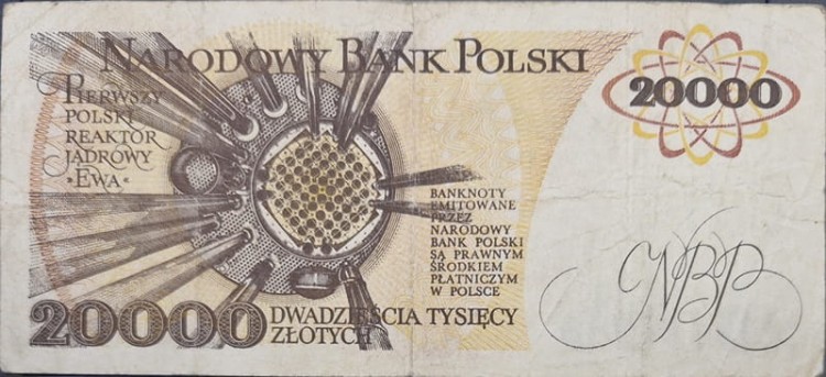Banknot 20000 zł 1989 s3 rewers