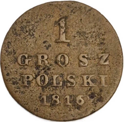 Moneta 1 grosz polski 1816 Królestwo Polskie rewers