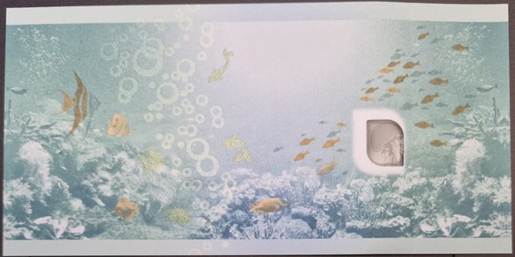 PWPW Coral banknot testowy rewers