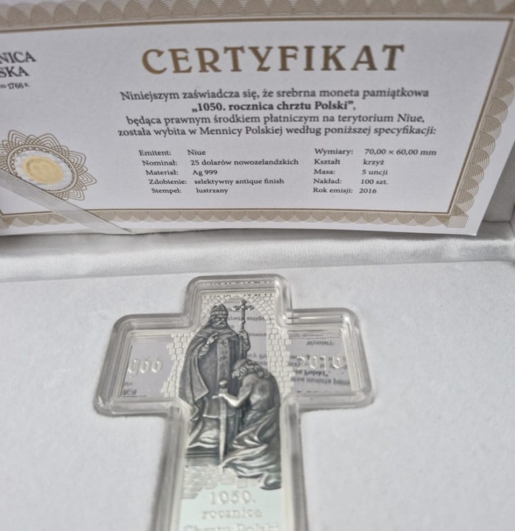 25 dolarów 1050 rocznica Chrztu Polski 2016