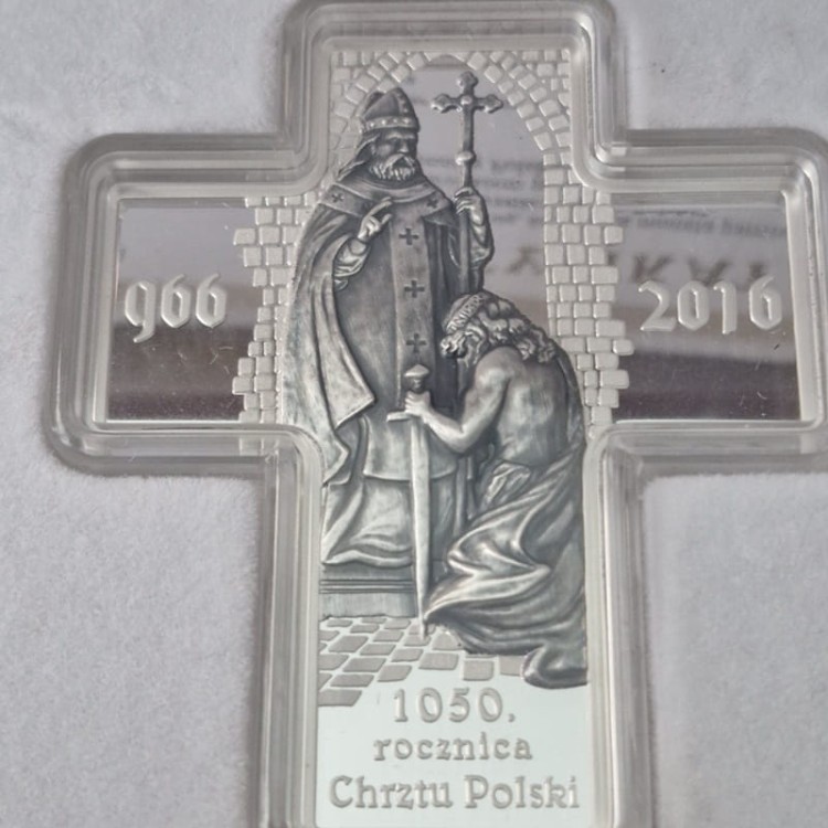 25 dolarów 1050 rocznica Chrztu Polski 2016 rewers