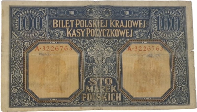 100 marek polskich 1916 stan 4 rewers