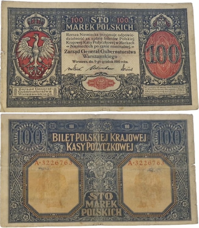 100 marek polskich 1916 stan 4